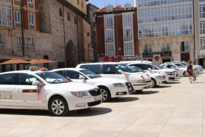 Taxis engalanados en la festividad de San Cristóbal