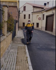 Desinfección de calles en Melgar de Fernamental