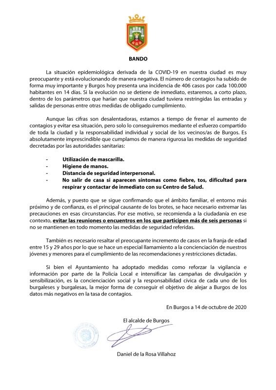 Daniel de la Rosa advierte que estamos al borde del cierre de la ciudad y apela a la corresponsabilidad ciudadana