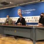 Rueda de prensa de presentación de la campaña de bonos al consumo. Leví Moreno, Fernando de la Varga y Consuelo Fontecha