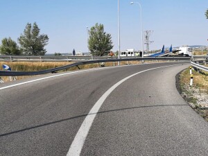 Lugar del accidente. Km 7 de la AP-1, dirección Vitoria