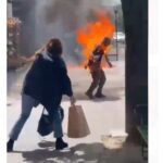 Un hombre se quema a lo «bonzo» en la Avenida del Cid